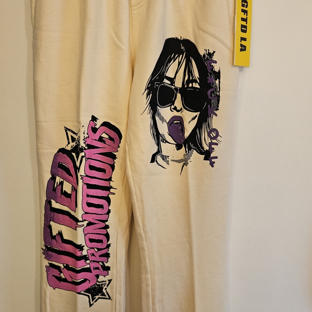 Cream Graphic Joggers